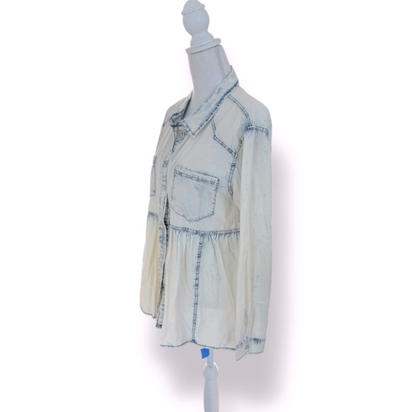 BiBi Snap Down Peplum Washed Shirt NWT Size XL - Picture 4 of 5